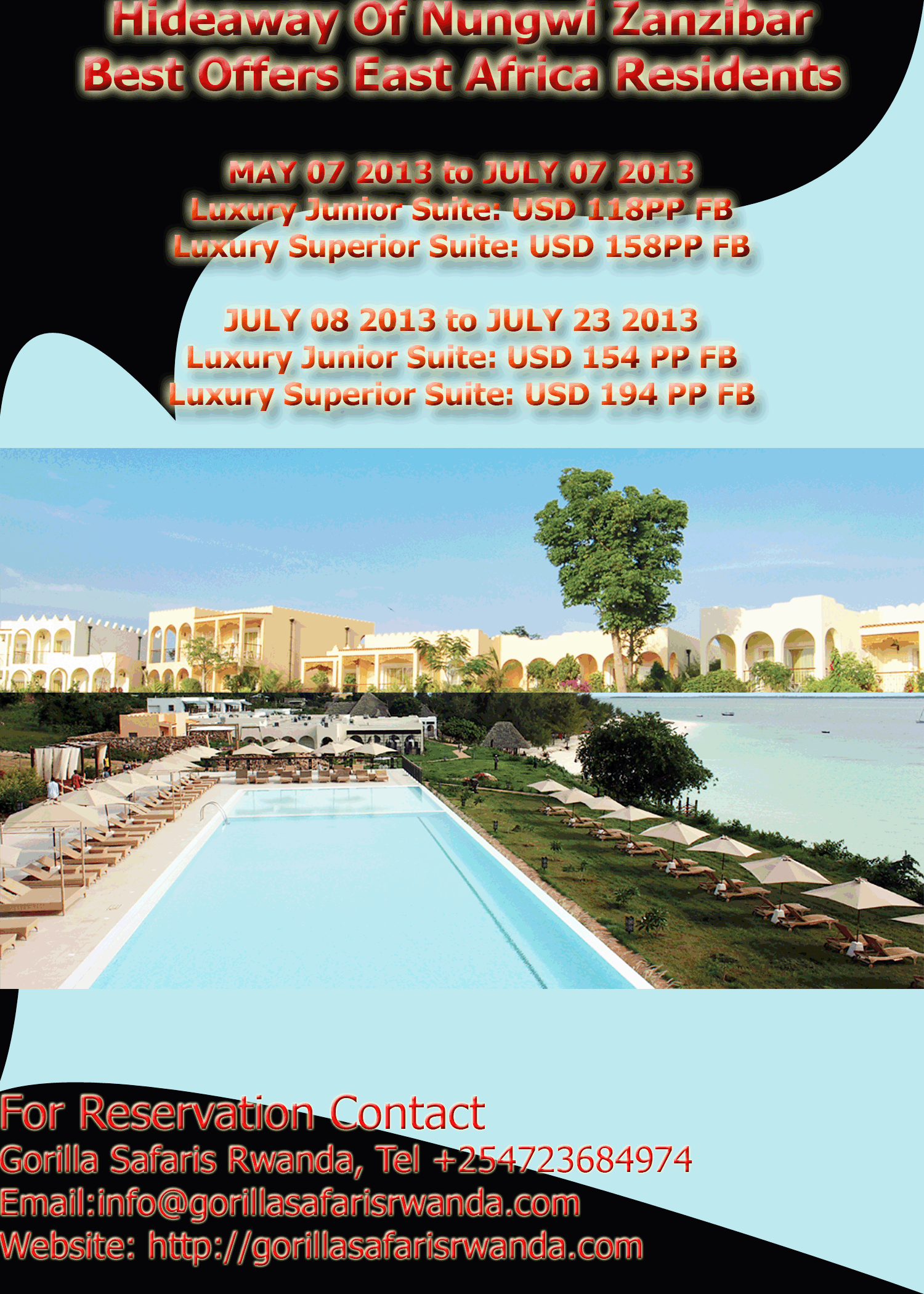 Hideaway of Nungwi Zanzibar Special Offers, East Africa Residents